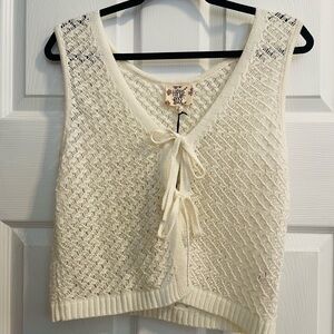 Hippie Rose Cream Knit Crop Top